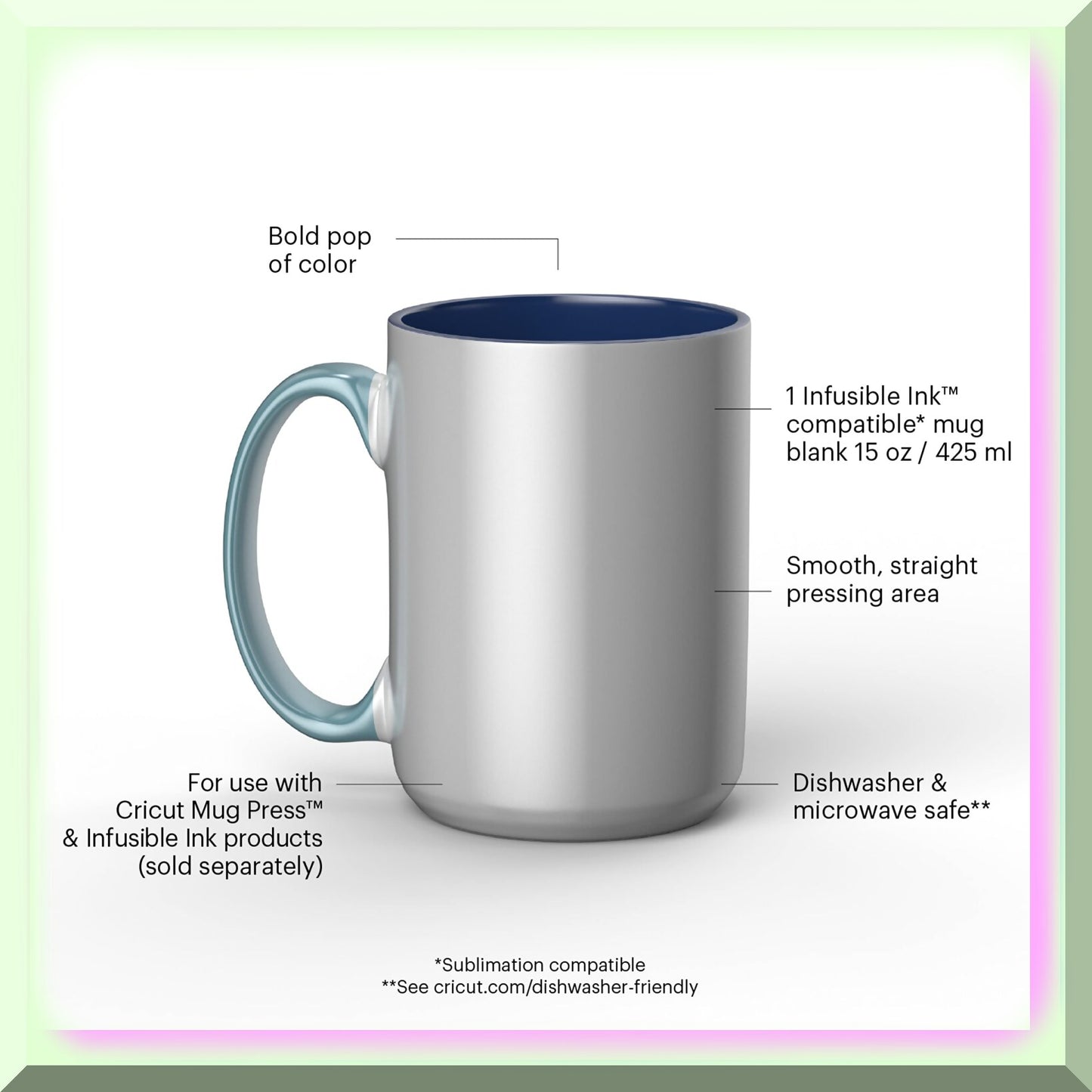 15 Oz Ceramic-Coated Beveled Sublimation Mug