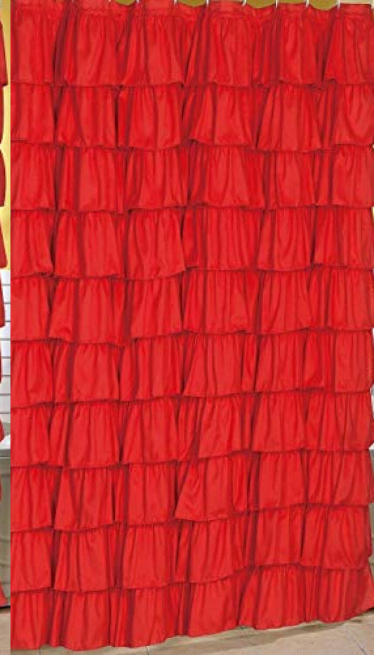 Flamenco Ruffle Shower Curtain Red 72x72