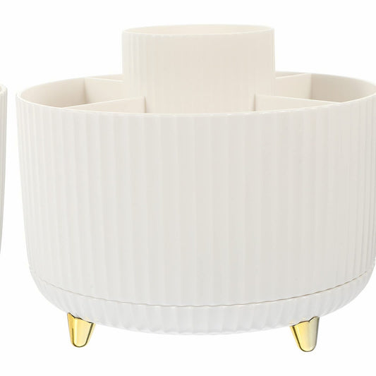 360 Rotating Makeup Brush Organizer White 5 Slots