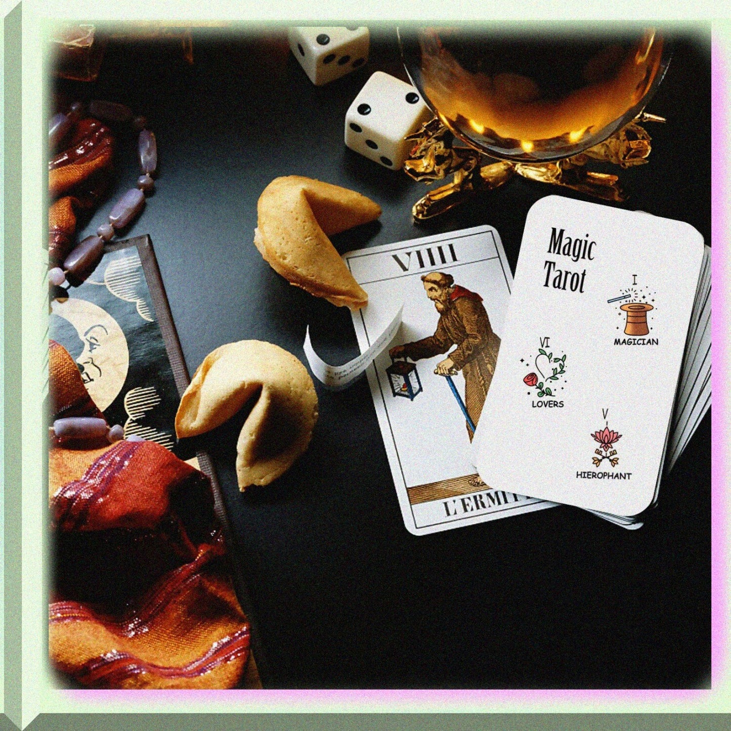 Mystic Tarot Pattern Silicone Rubber Stamp 4.3x6.3 Inch