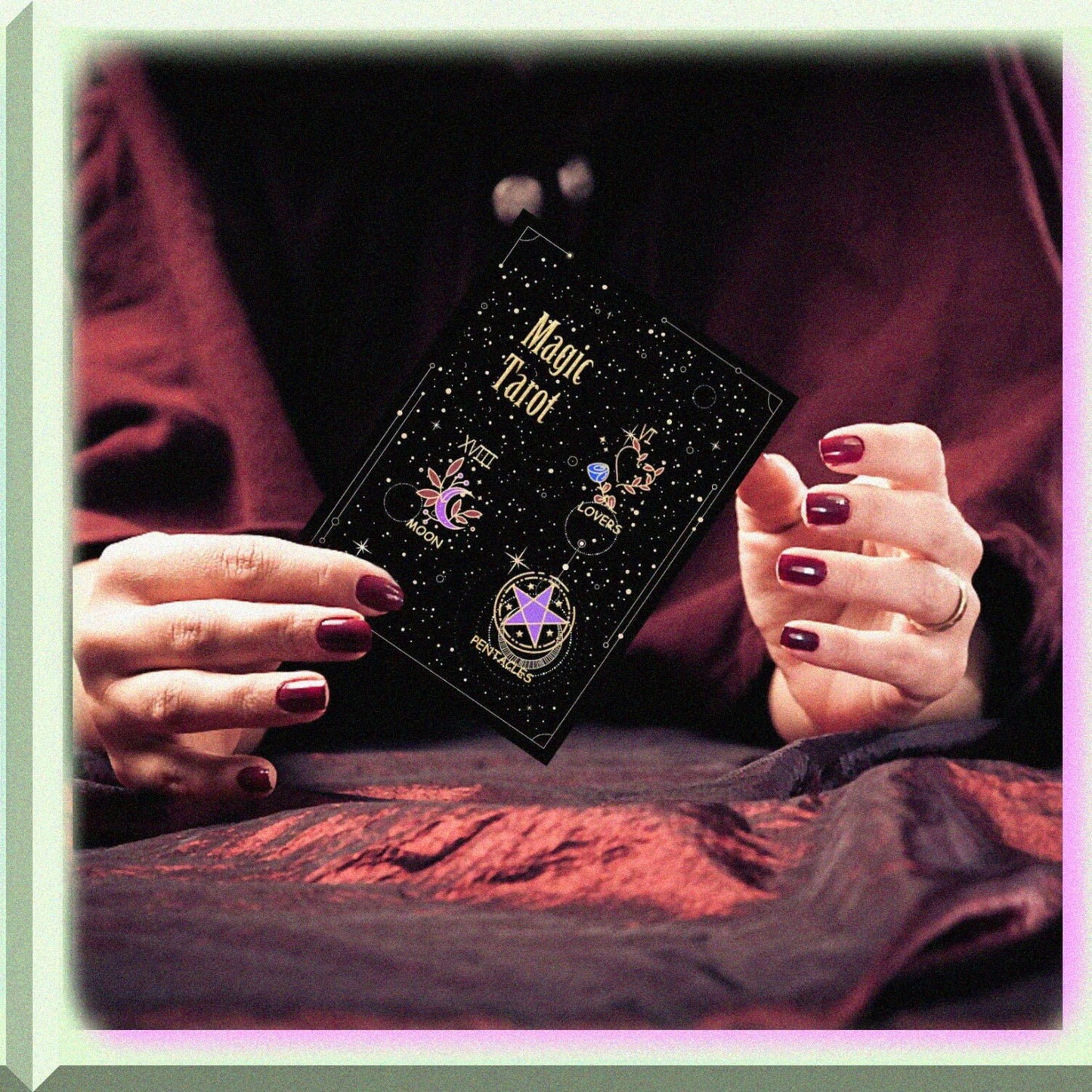 Mystic Tarot Pattern Silicone Rubber Stamp 4.3x6.3 Inch