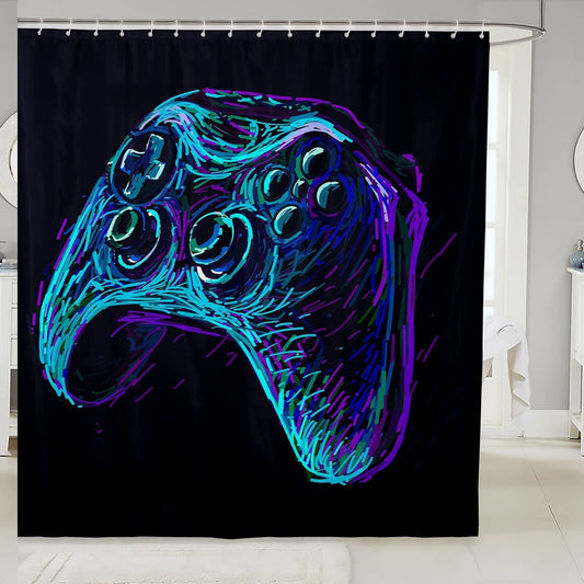 Gamer Shower Curtain Boys Games 72x72 inches