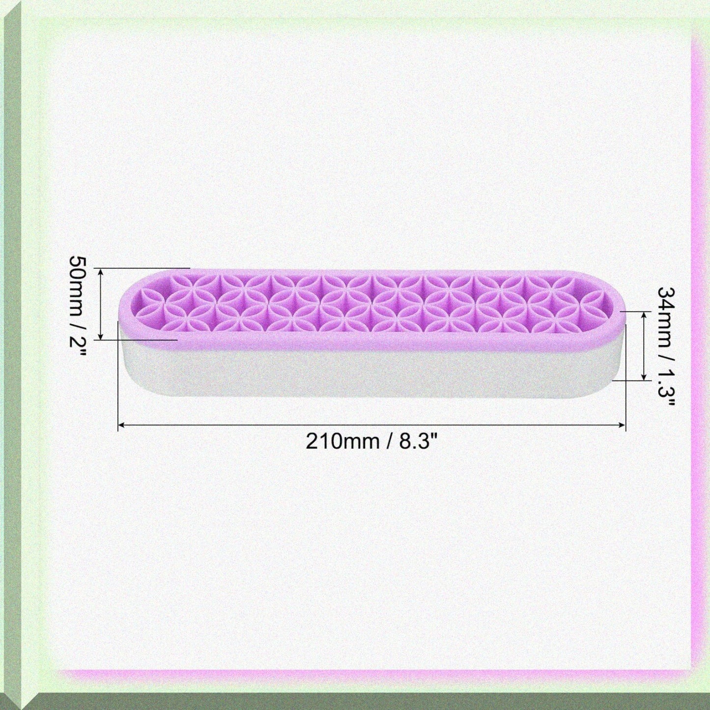 Purple Silicone Pen and Makeup Brush Holder 210x50x34mm