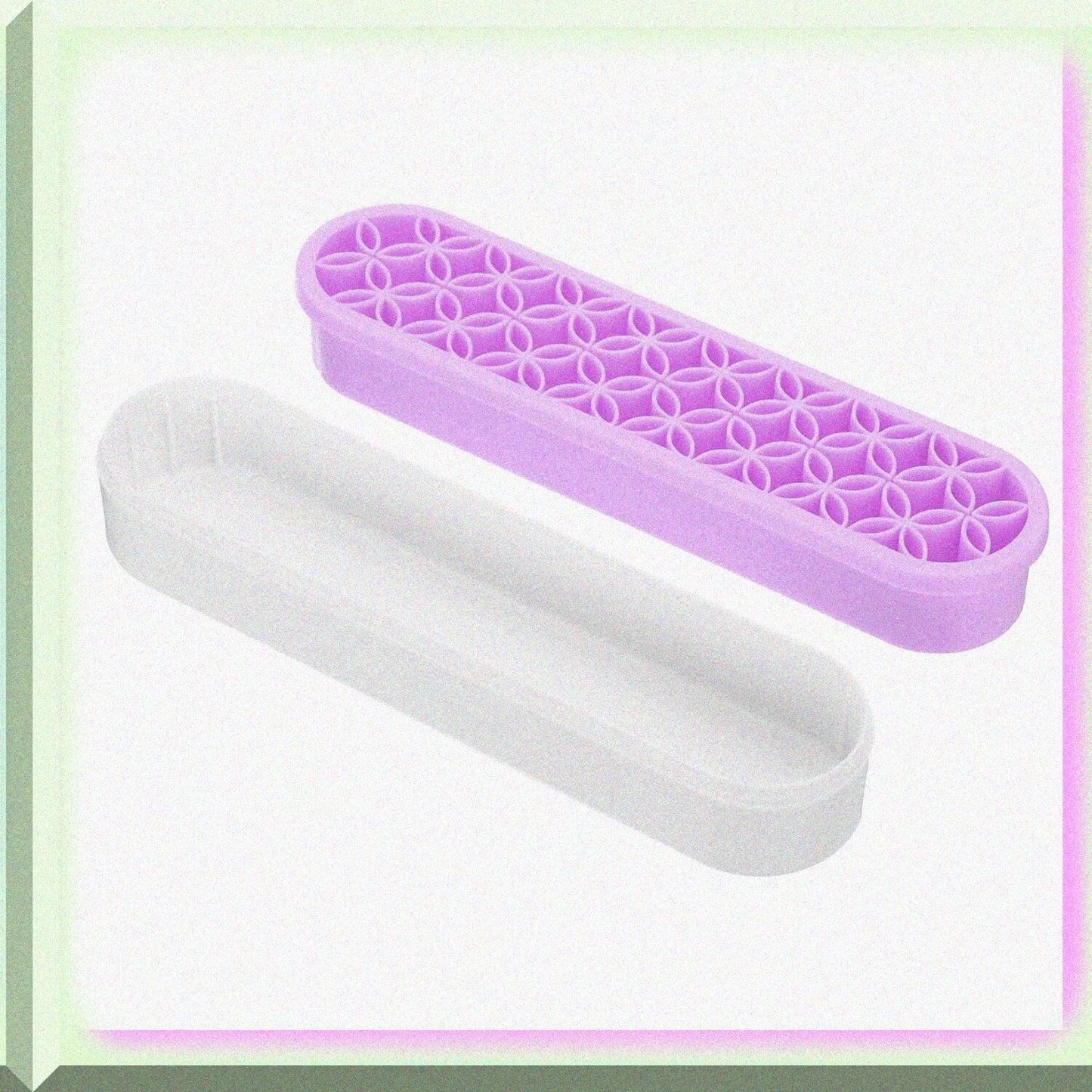 Purple Silicone Pen and Makeup Brush Holder 210x50x34mm