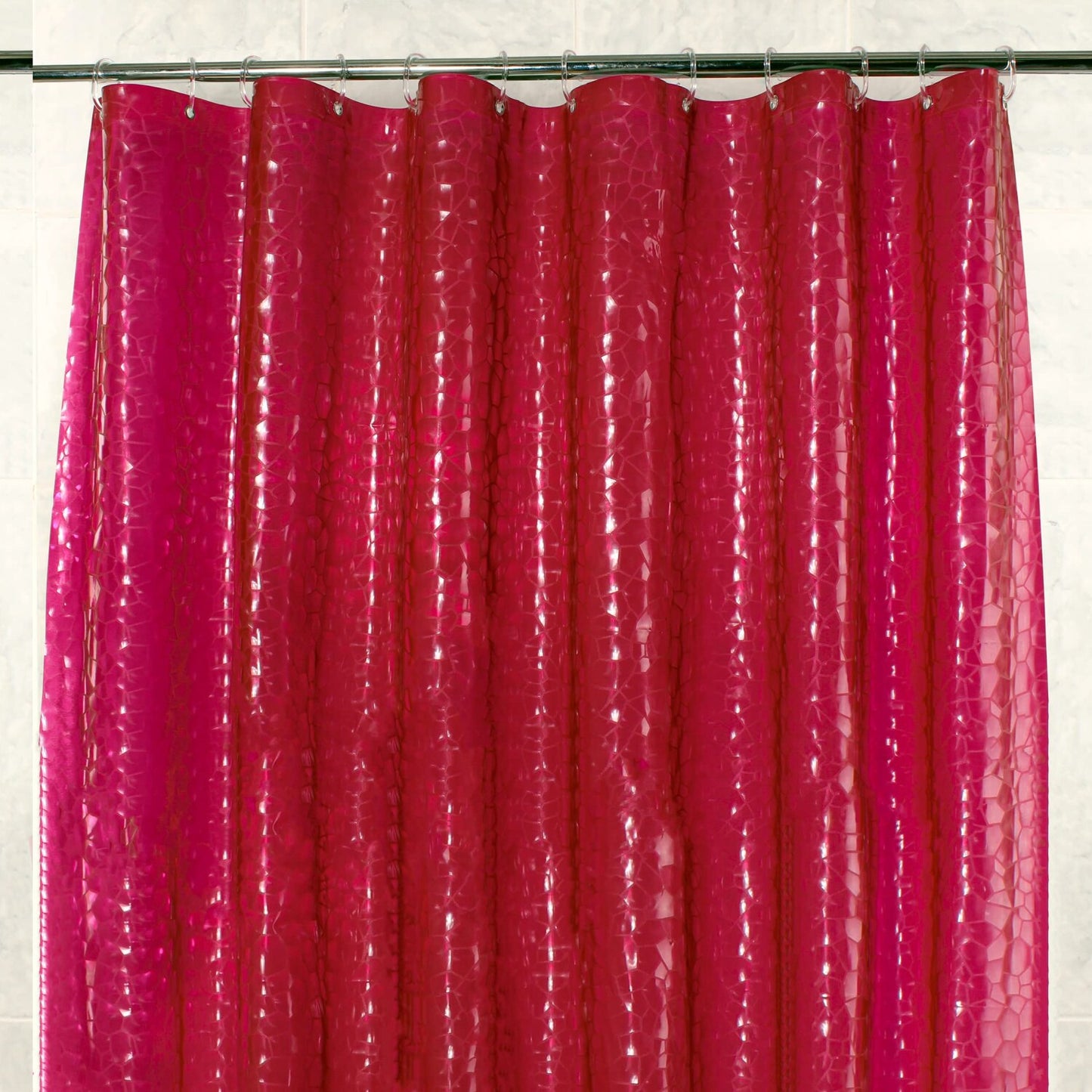 Shower Curtain Liner 70x72 Burgundy with Hooks