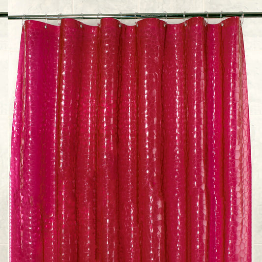 Shower Curtain Liner 70x72 Burgundy with Hooks