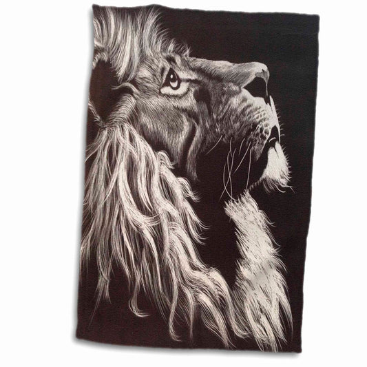3D Rose Wildlife Black & White Hand Towel 15"x22"