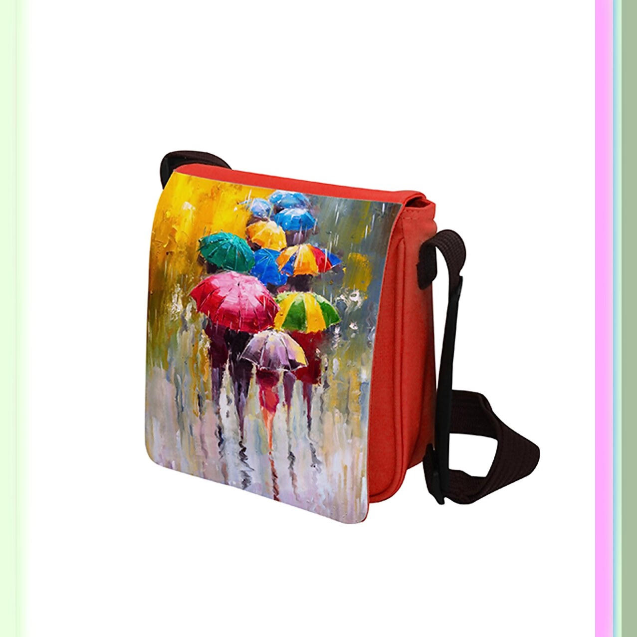 Small Red & Black Heat Shoulder Bag 19x18x6cm