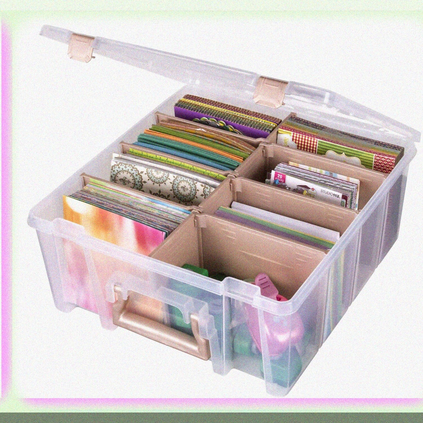 6990RK Super Satchel Double Deep Art Organizer Plastic Case
