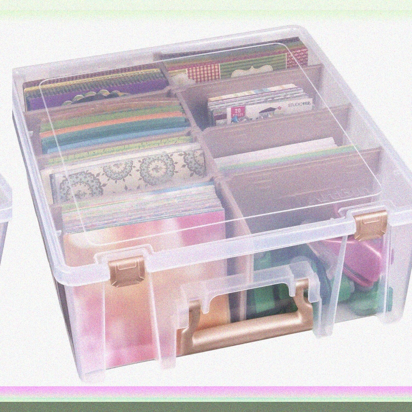 6990RK Super Satchel Double Deep Art Organizer Plastic Case