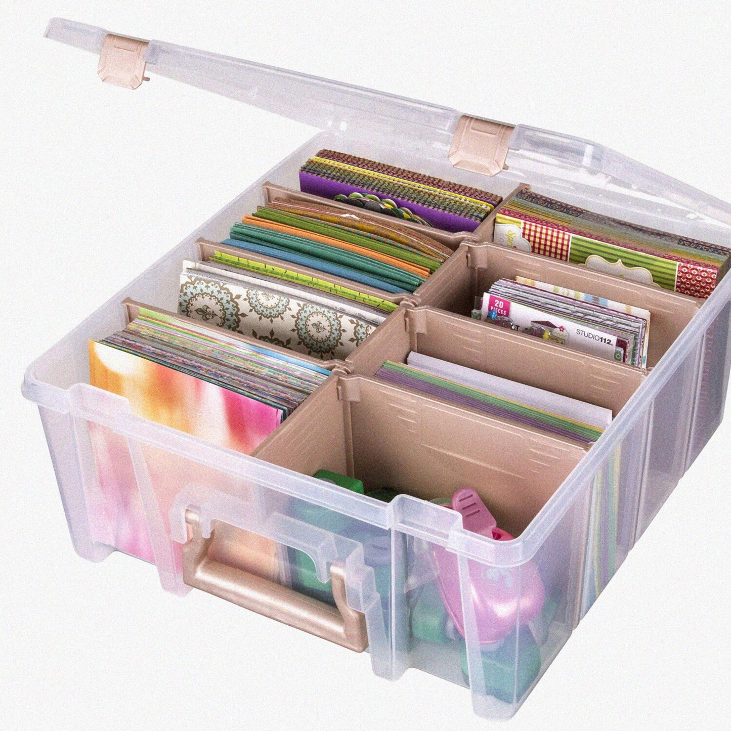 6990RK Super Satchel Double Deep Art Organizer Plastic Case
