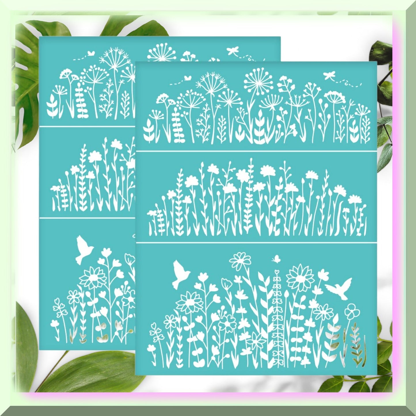 Silk Screen Printing Kit with Butterfly Bird Patterns