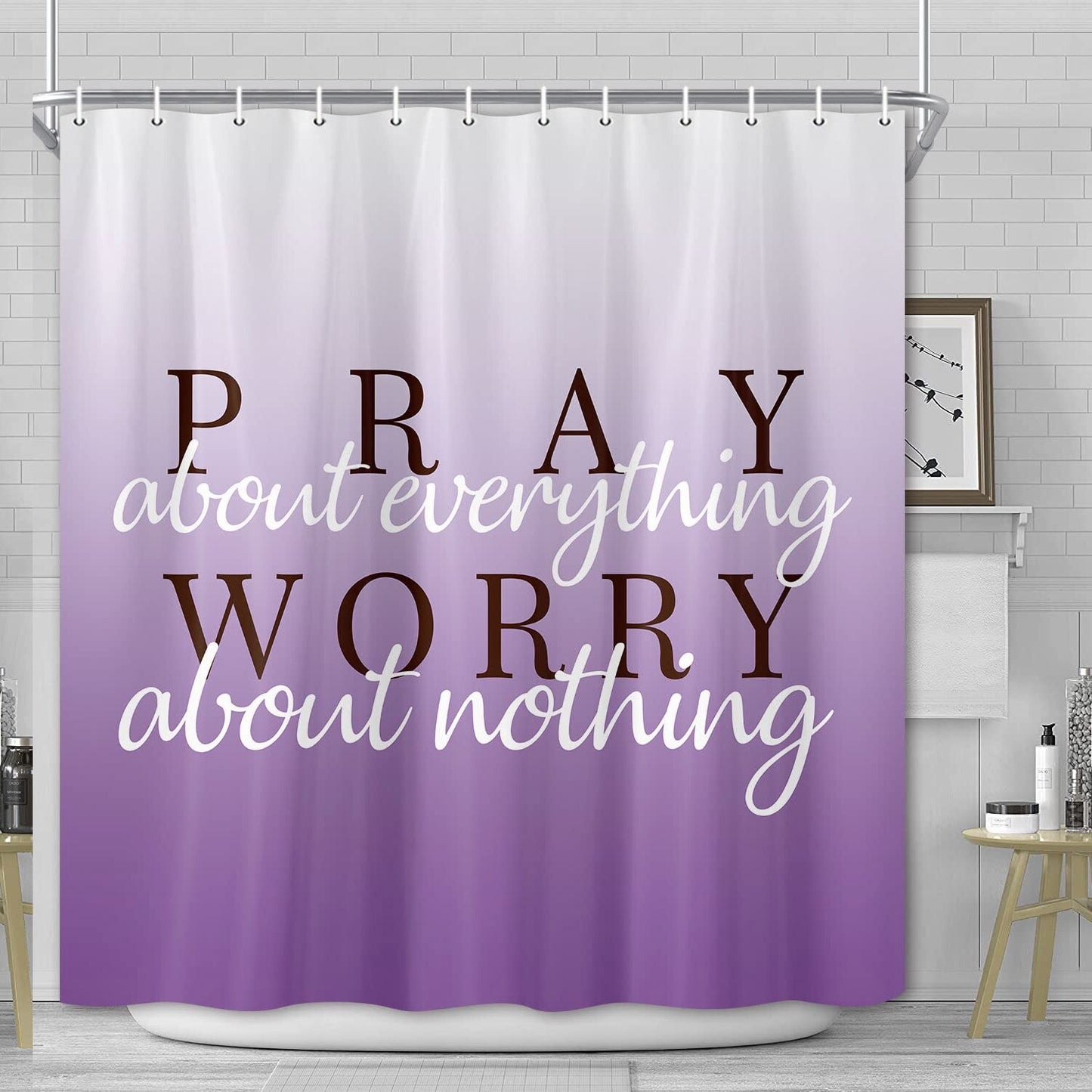 Purple Shower Curtain 72x72in with Hooks
