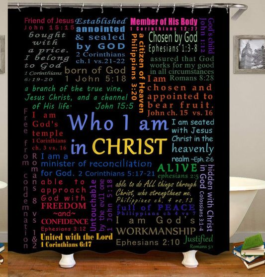 Bible Verse Scripture Shower Curtain 72x72 inches