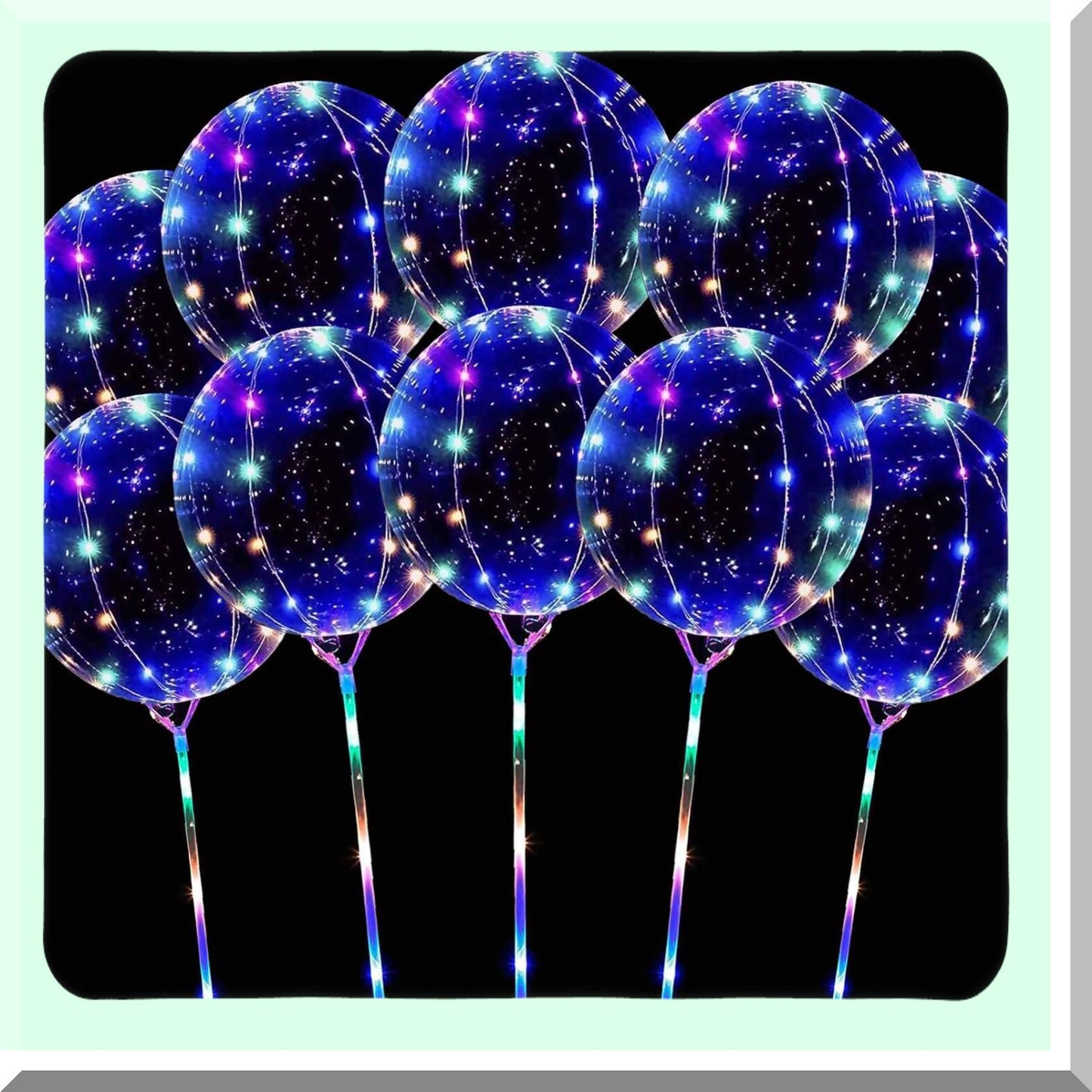 10 Pack LED Light Up Balloons with Sticks for Parties