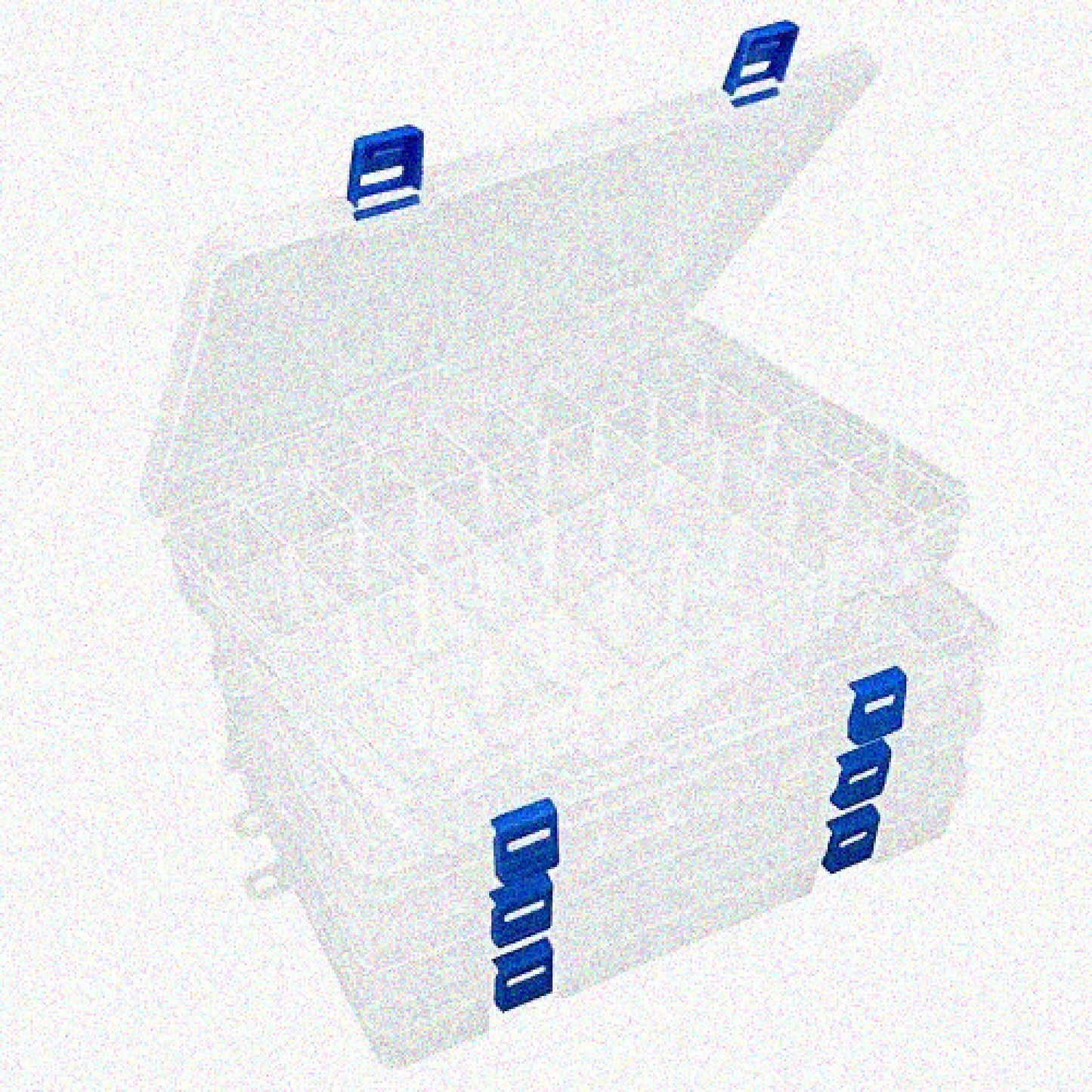 Plastic Organizer Container with 34 Removable Grids, White