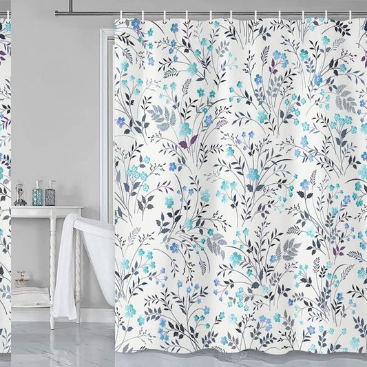 Spring Floral Watercolor Shower Curtain 69x70