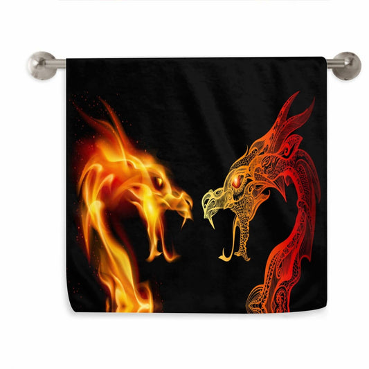 Two Dragon Heads Microfiber Dish Towel 16x28 in