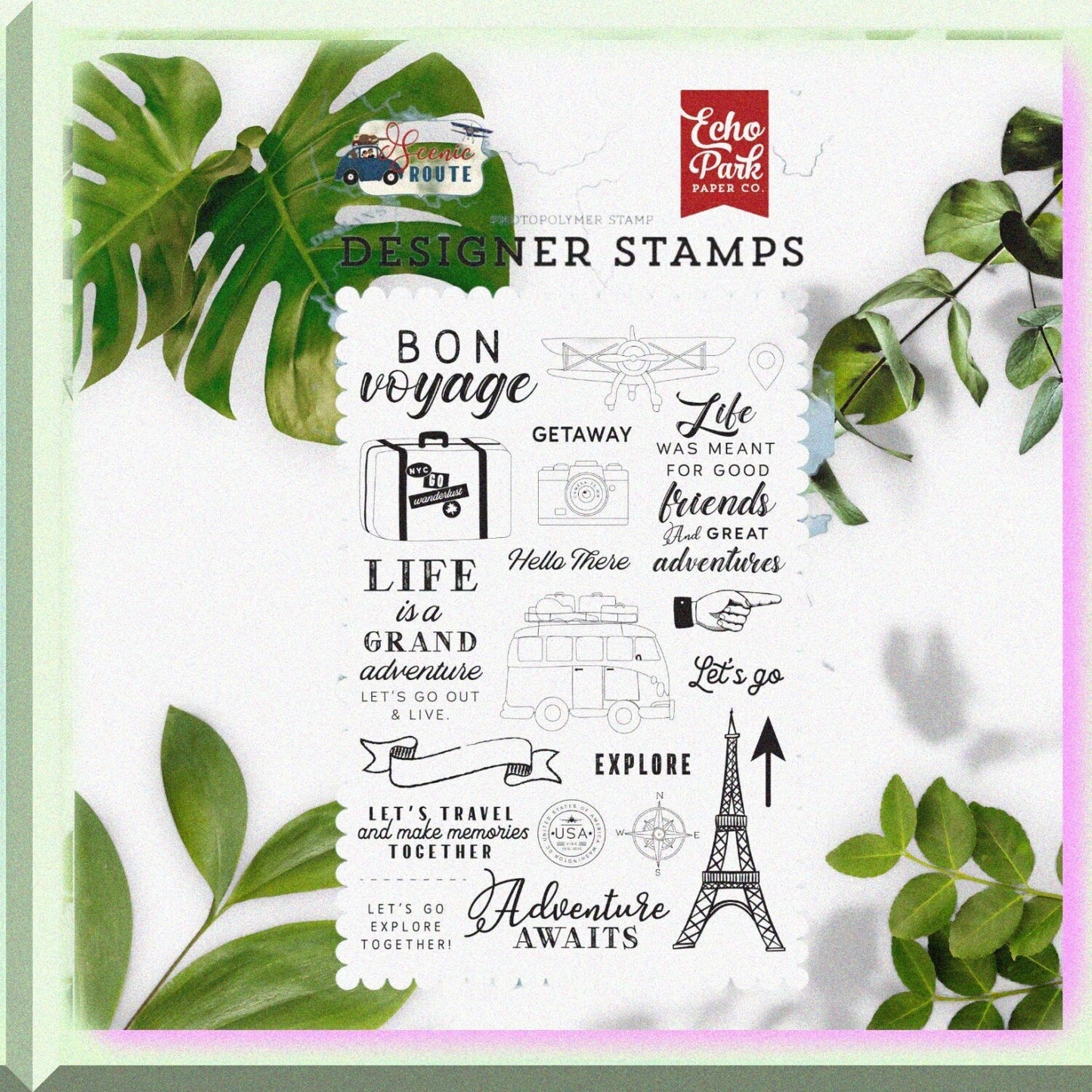 Let's Go Travel Stamp Set, Multi-Color