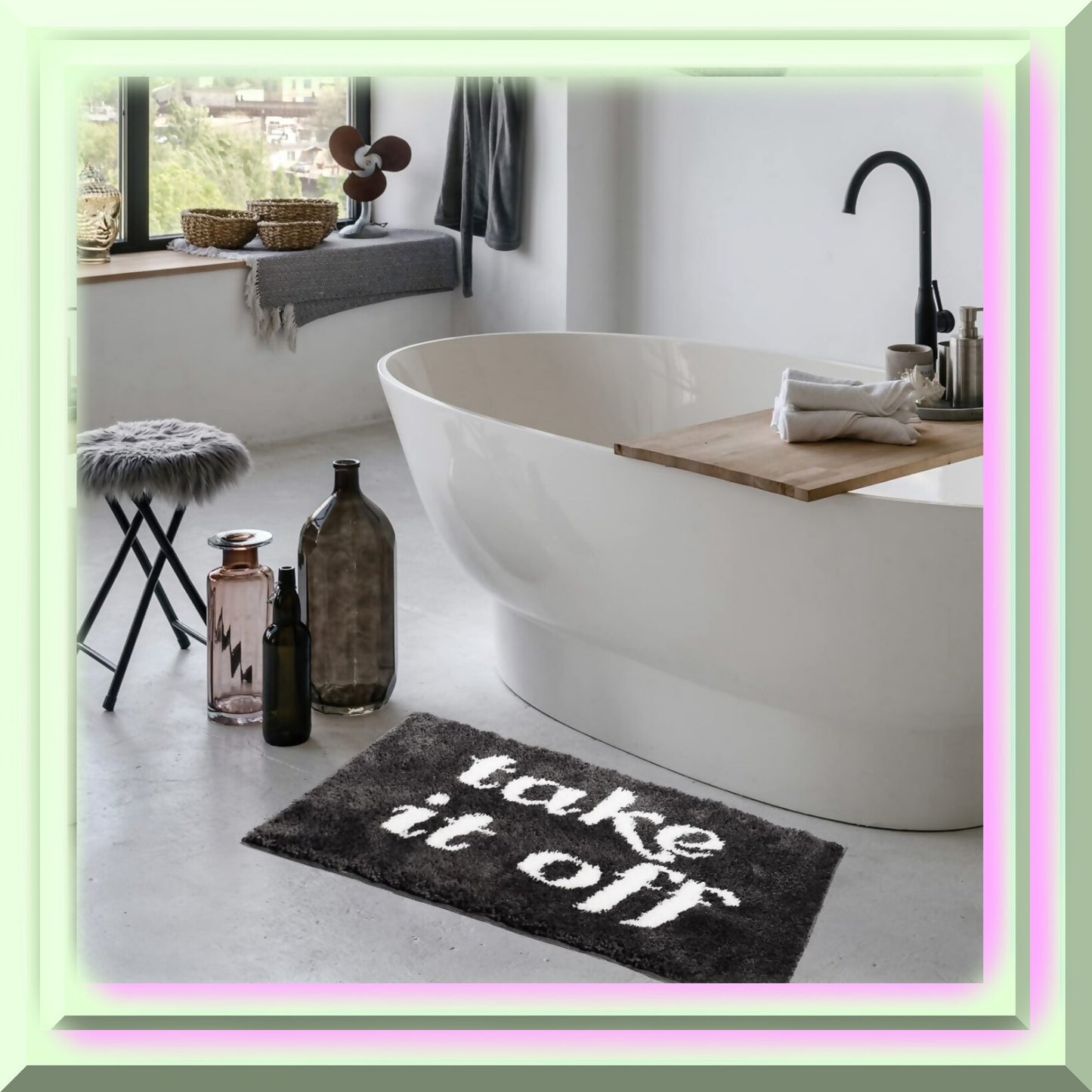 Dark Gray Microfiber Bath Mat 20x31.5in