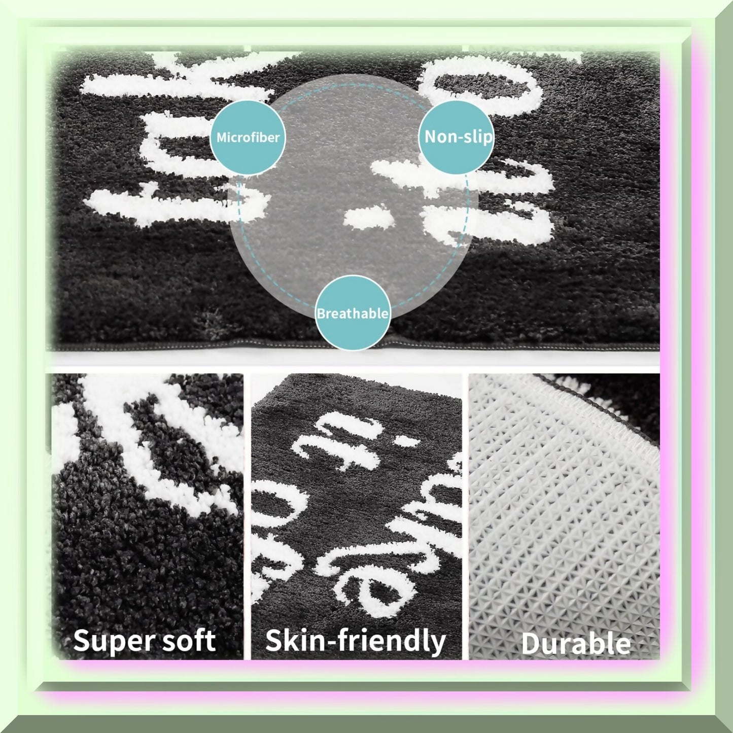 Dark Gray Microfiber Bath Mat 20x31.5in