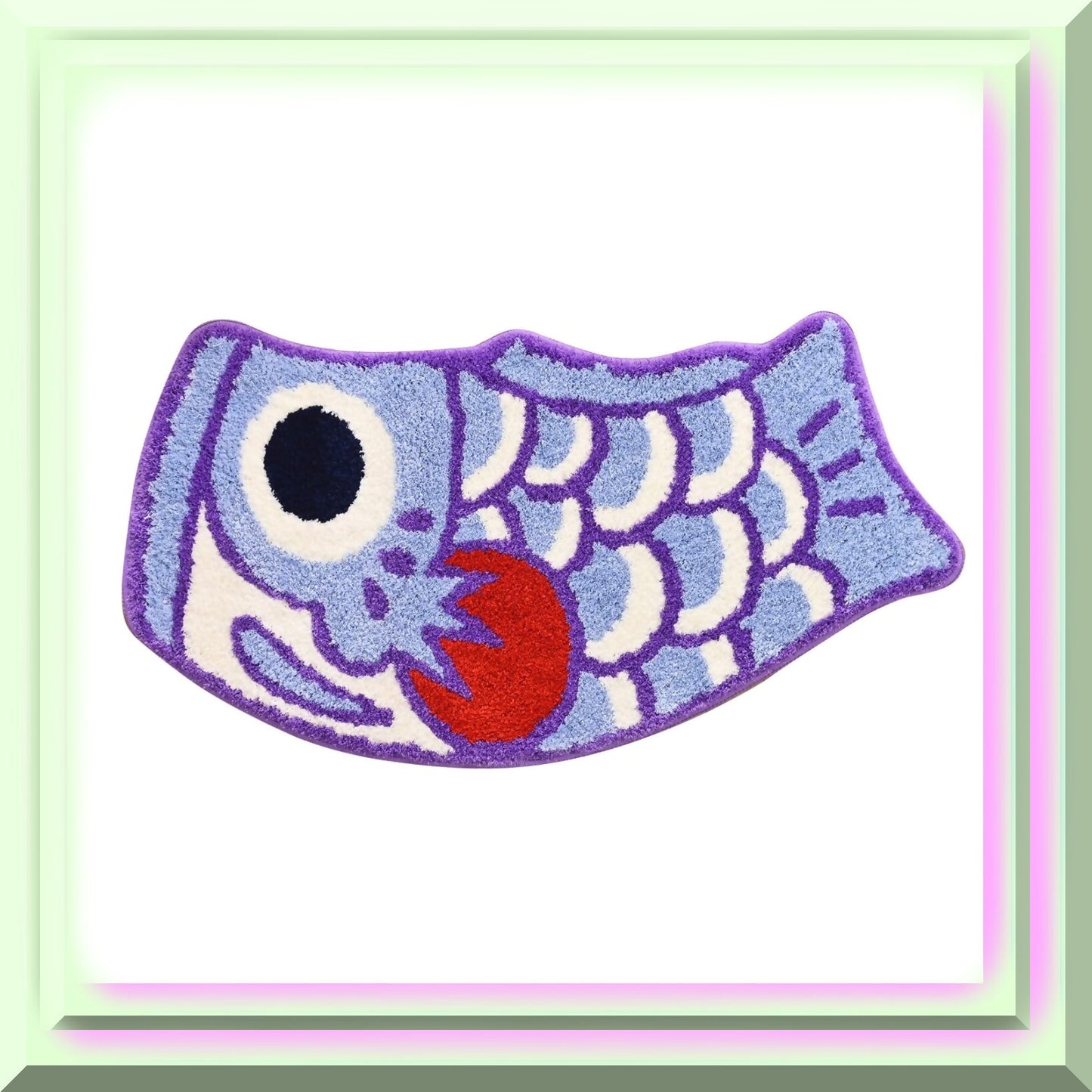 Purple Fish Bath Mat 45x85cm Non-Slip Water Absorbent