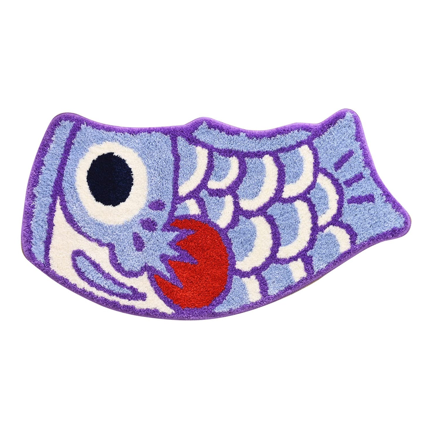 Purple Fish Bath Mat 45x85cm Non-Slip Water Absorbent