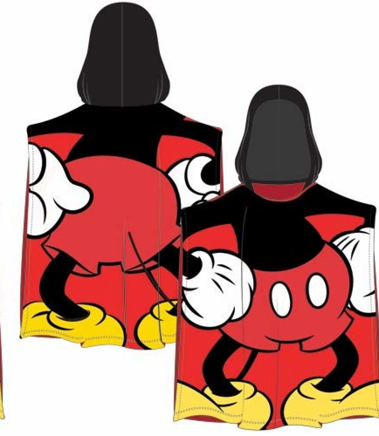 Kids Mickey Mouse Hooded Towel Poncho 44"W x 24"L