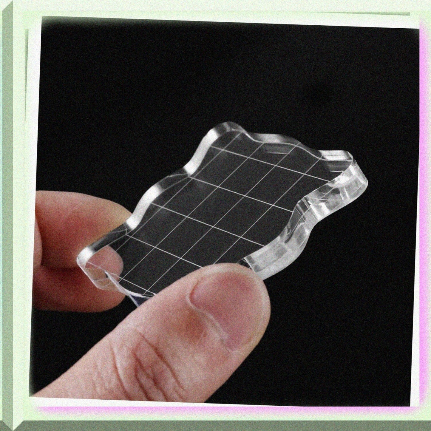 2pcs Clear Acrylic Stamp Blocks 5cm and 7.5cm