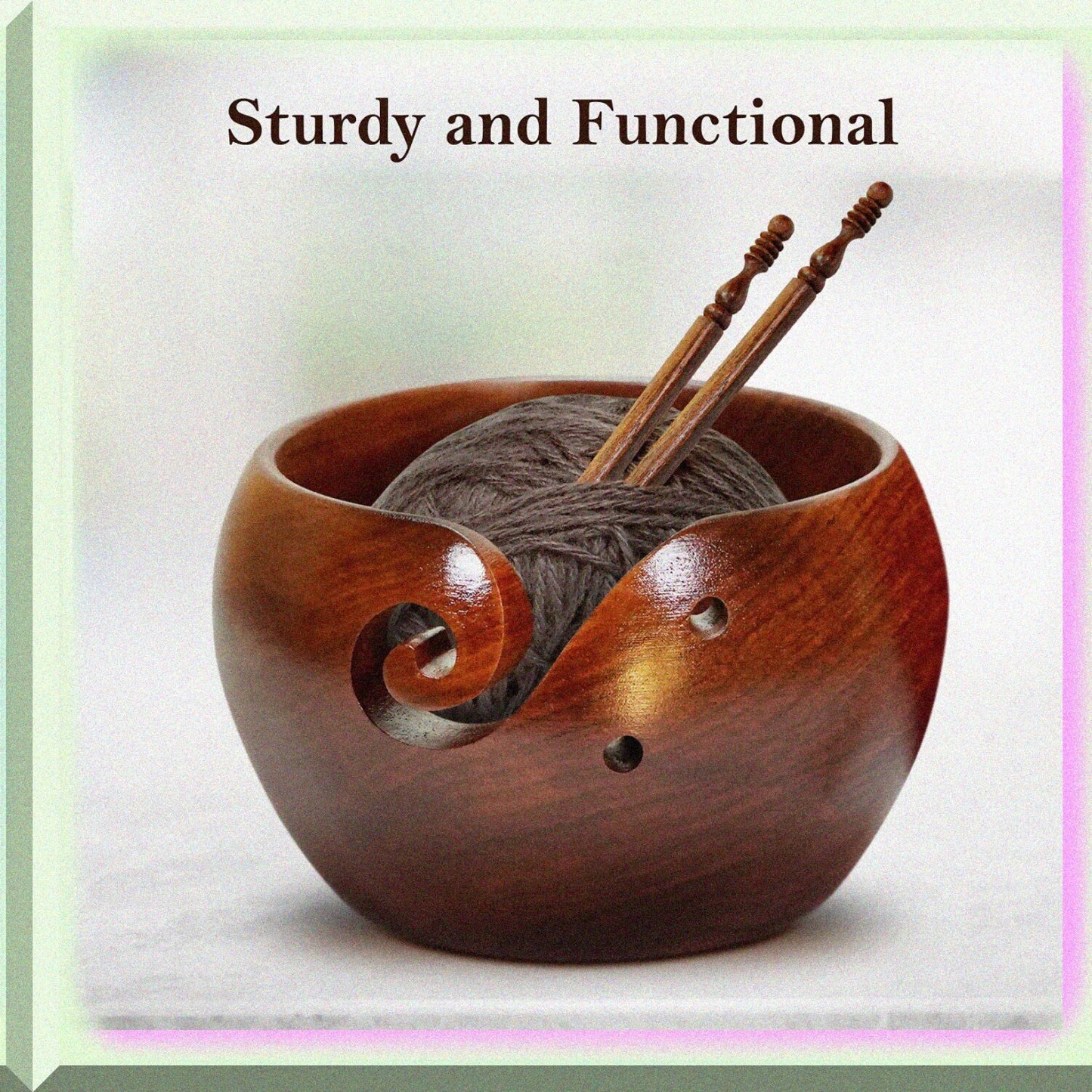 Yarn Bowl 6x3in for Knitting and Crocheting