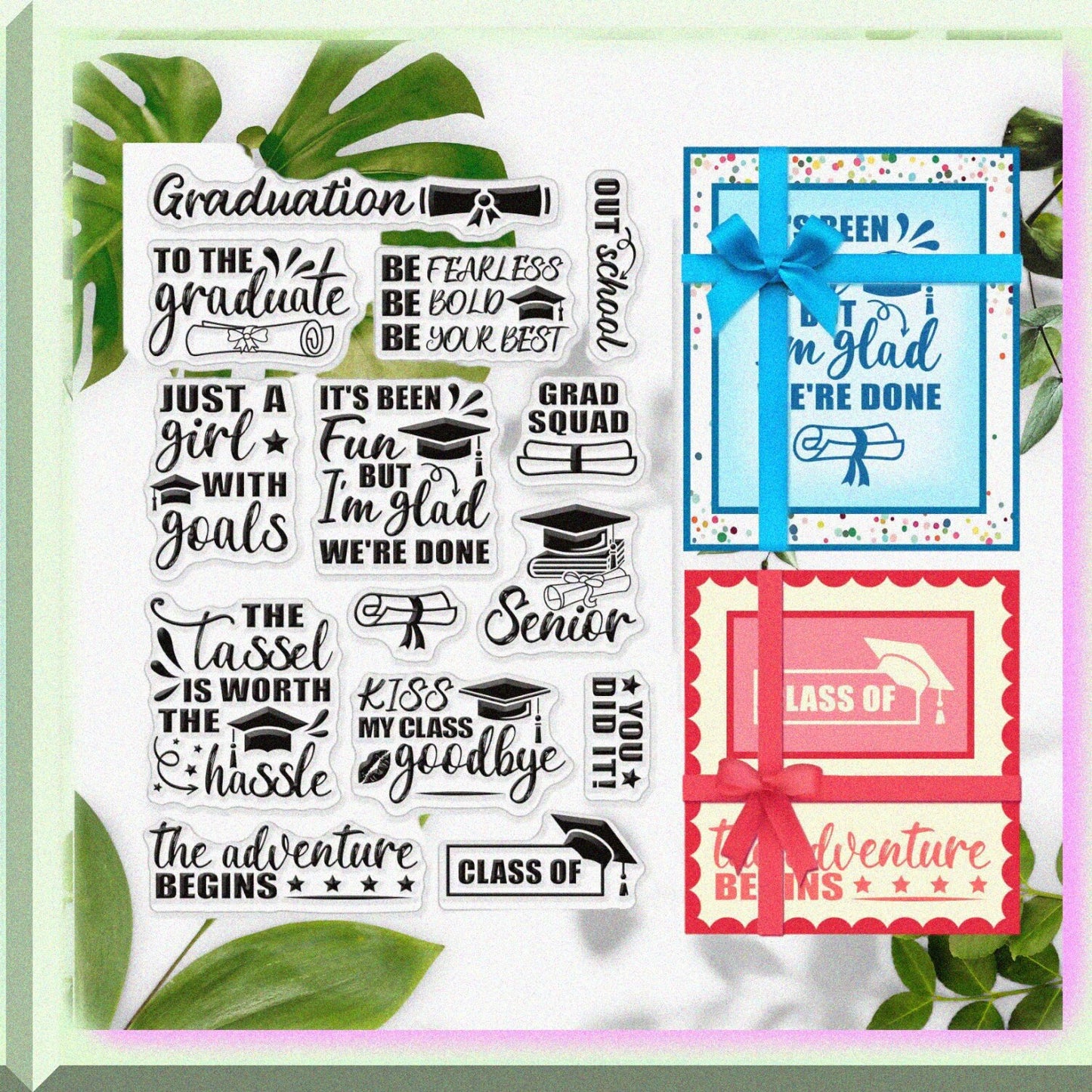Graduation Clear Stamps with Inspiring Words