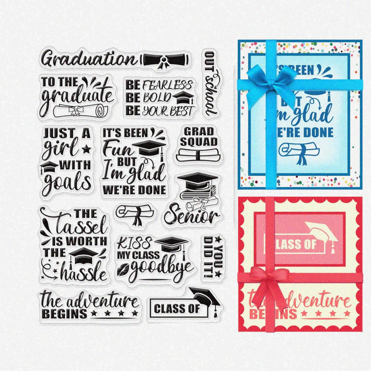 Graduation Clear Stamps with Inspiring Words