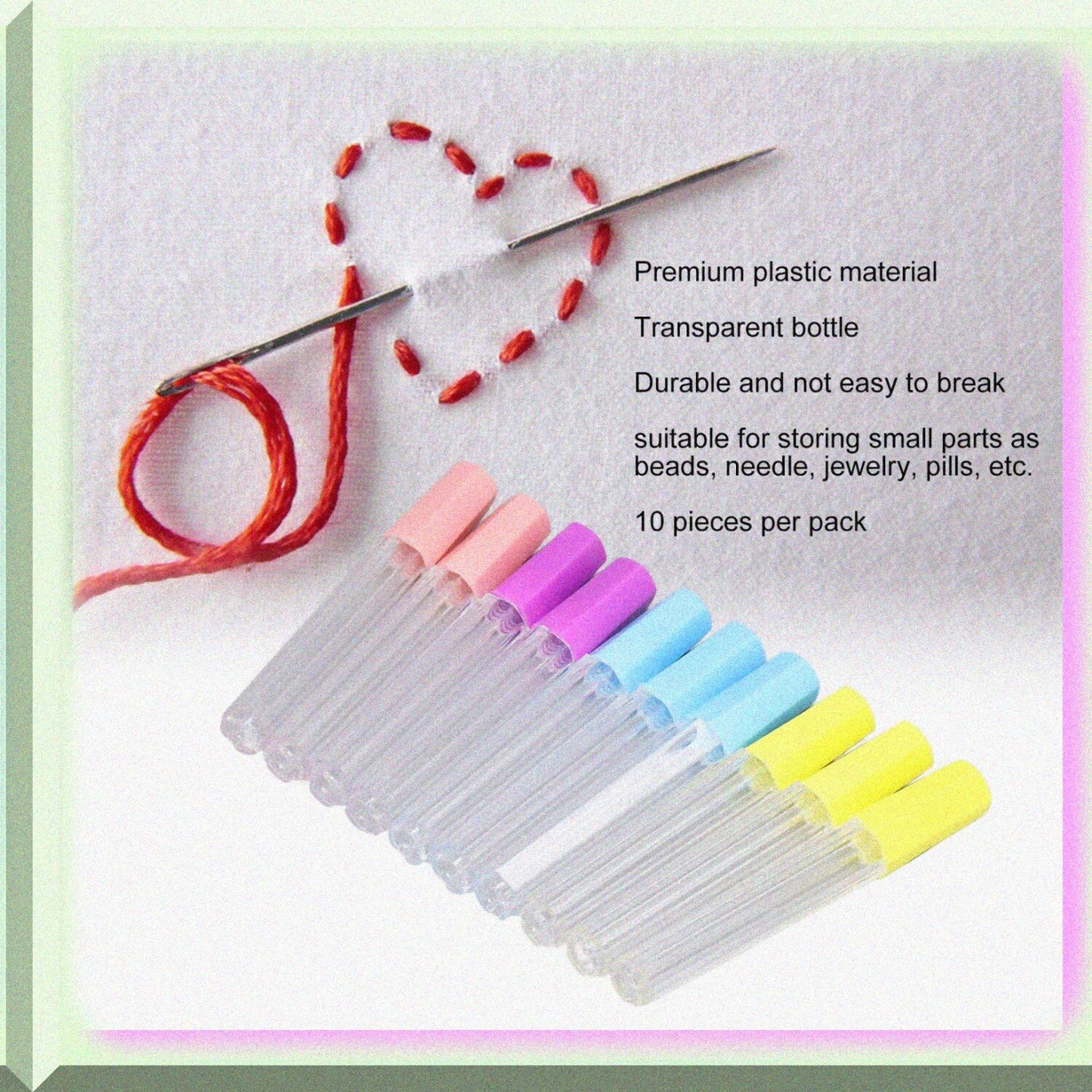10pcs Clear Plastic Sewing Needle Storage Tubes