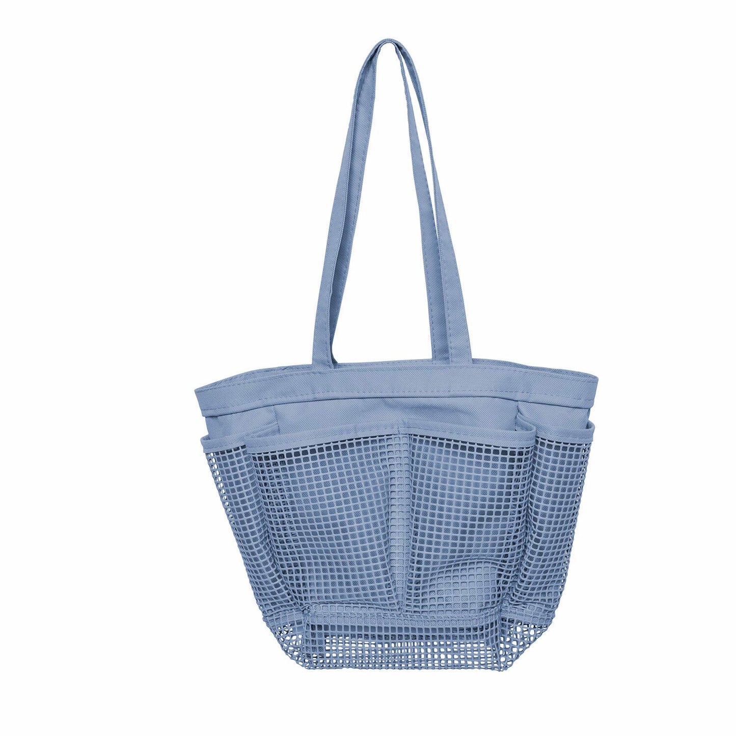 Portable Mesh Shower Caddy with 7 Pockets, Blue