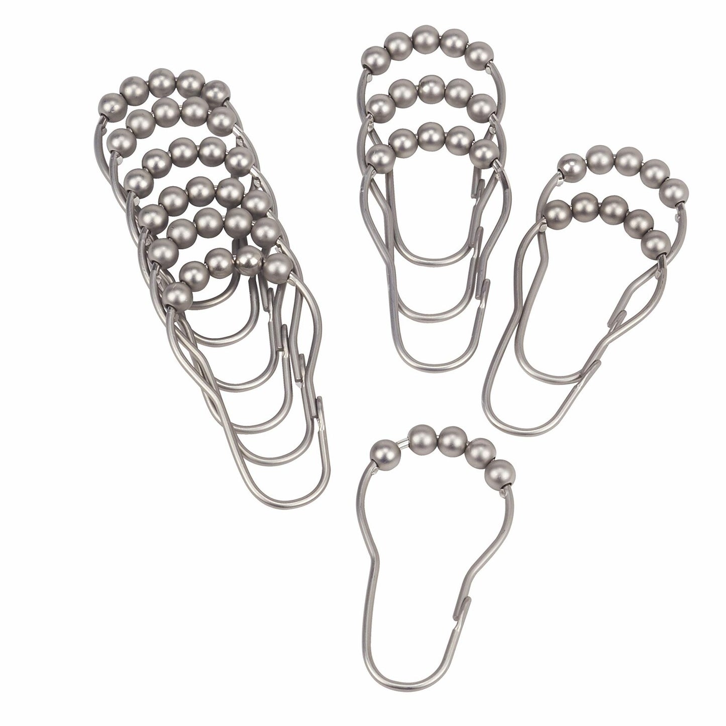 Stainless Water Shower Curtain Roller Rings 12 Pack