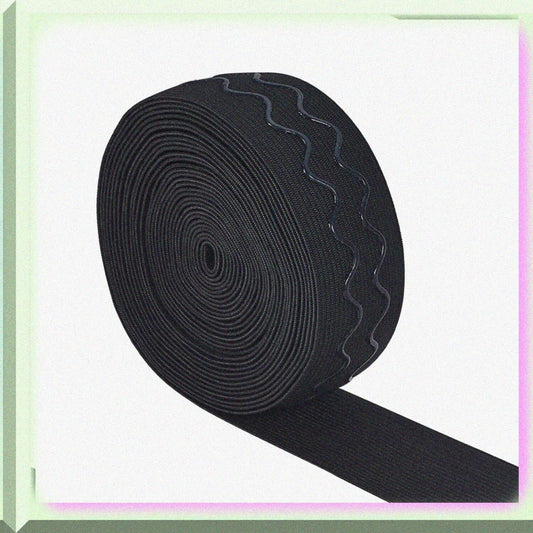 1.5-Inch Wide Black Non-Slip Elastic Band 6 Yards
