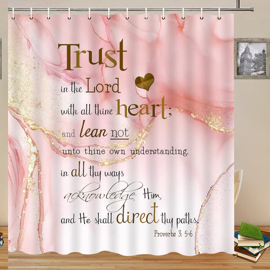 Pink Marble Abstract Shower Curtain 70x70 Inch