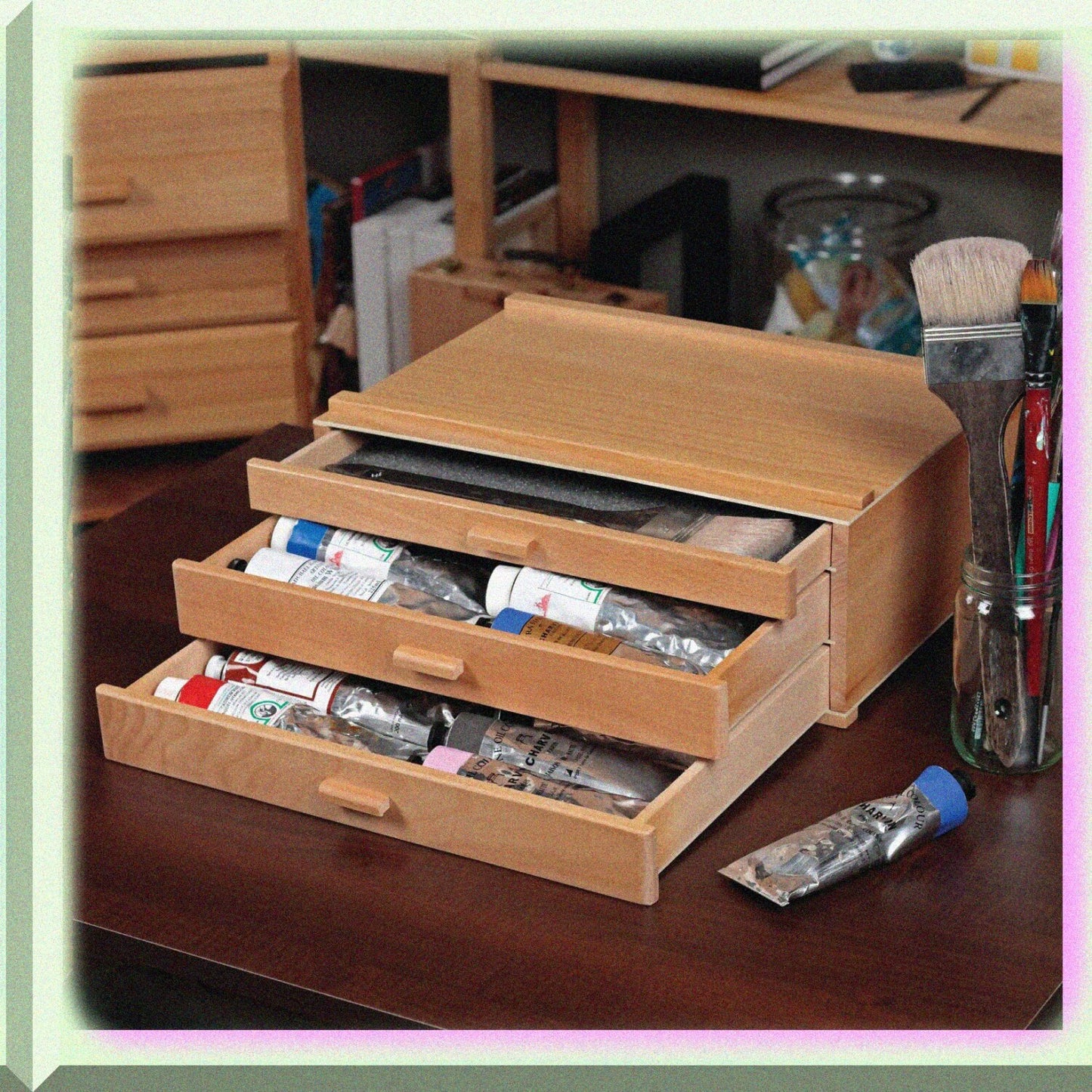 Artists Storage Chest 3-Drawer Natural Birch