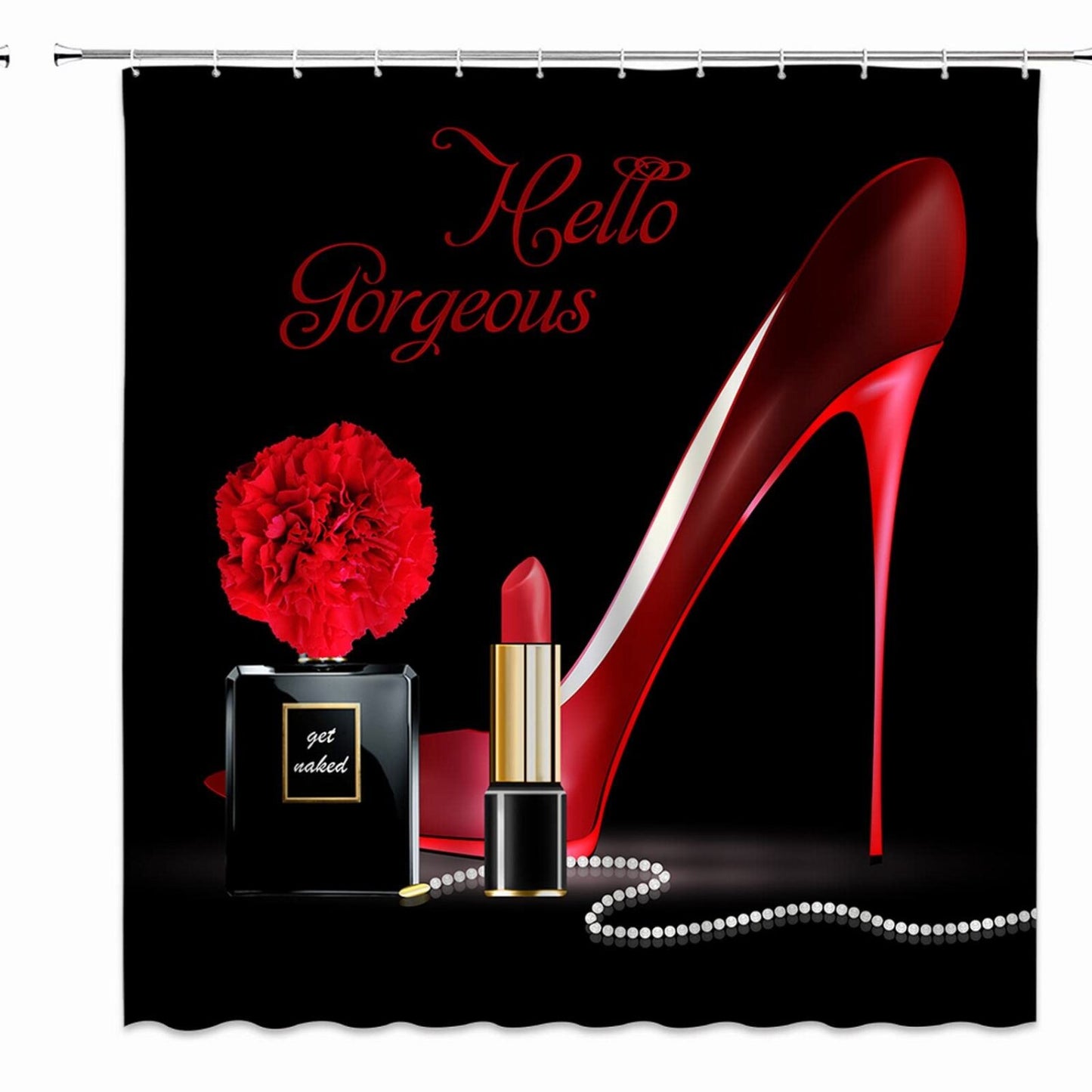 Red High Heel Shower Curtain 70x70 Inches