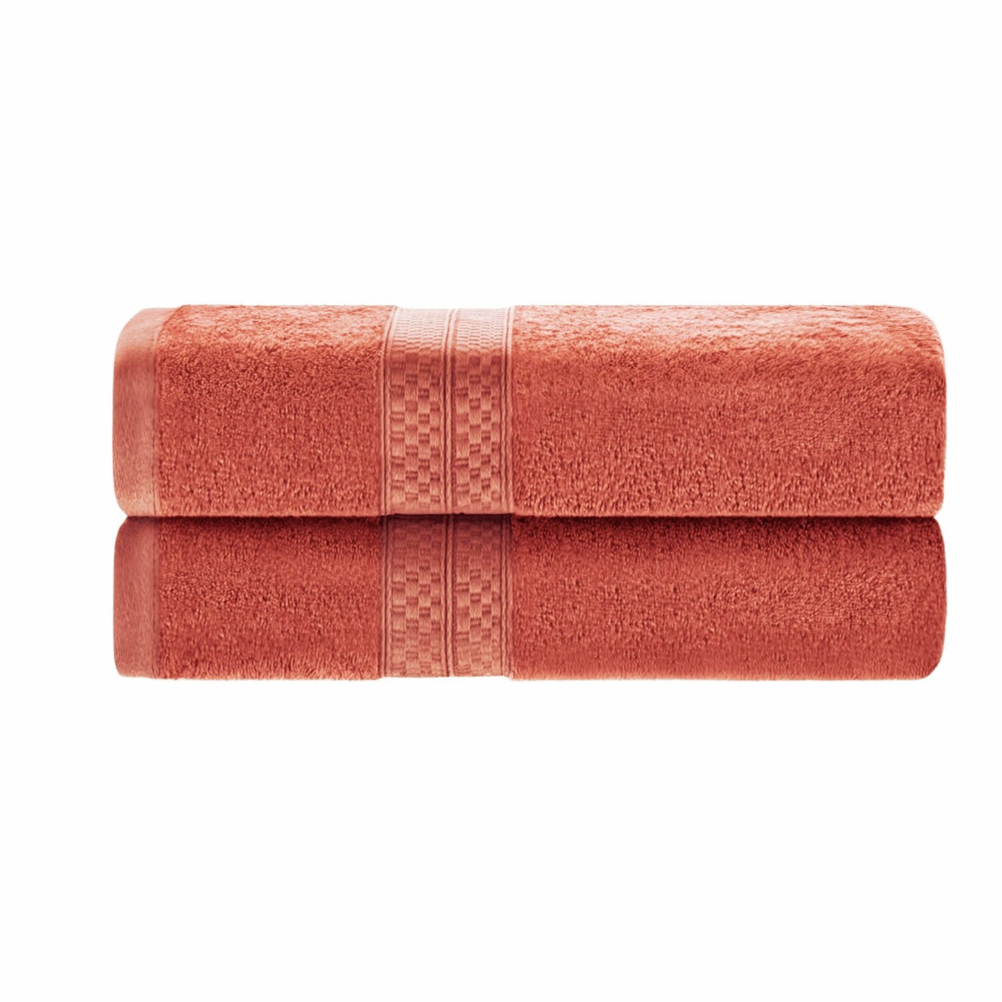 Rayon Bamboo Cotton Bath Towel Set 2 Pack 30x54 Salmon