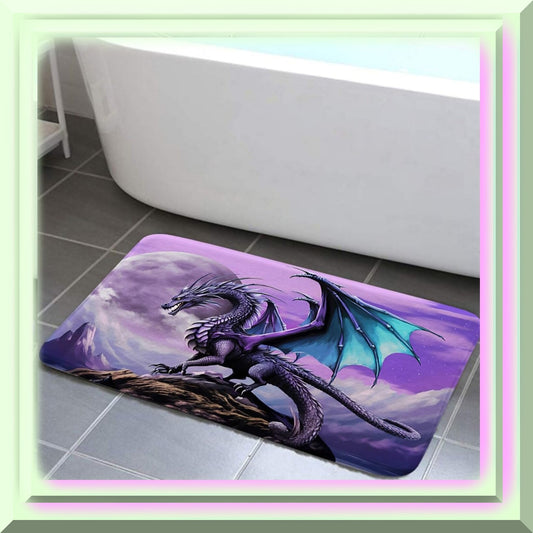 Purple Dragon Bath Rug 17x29in