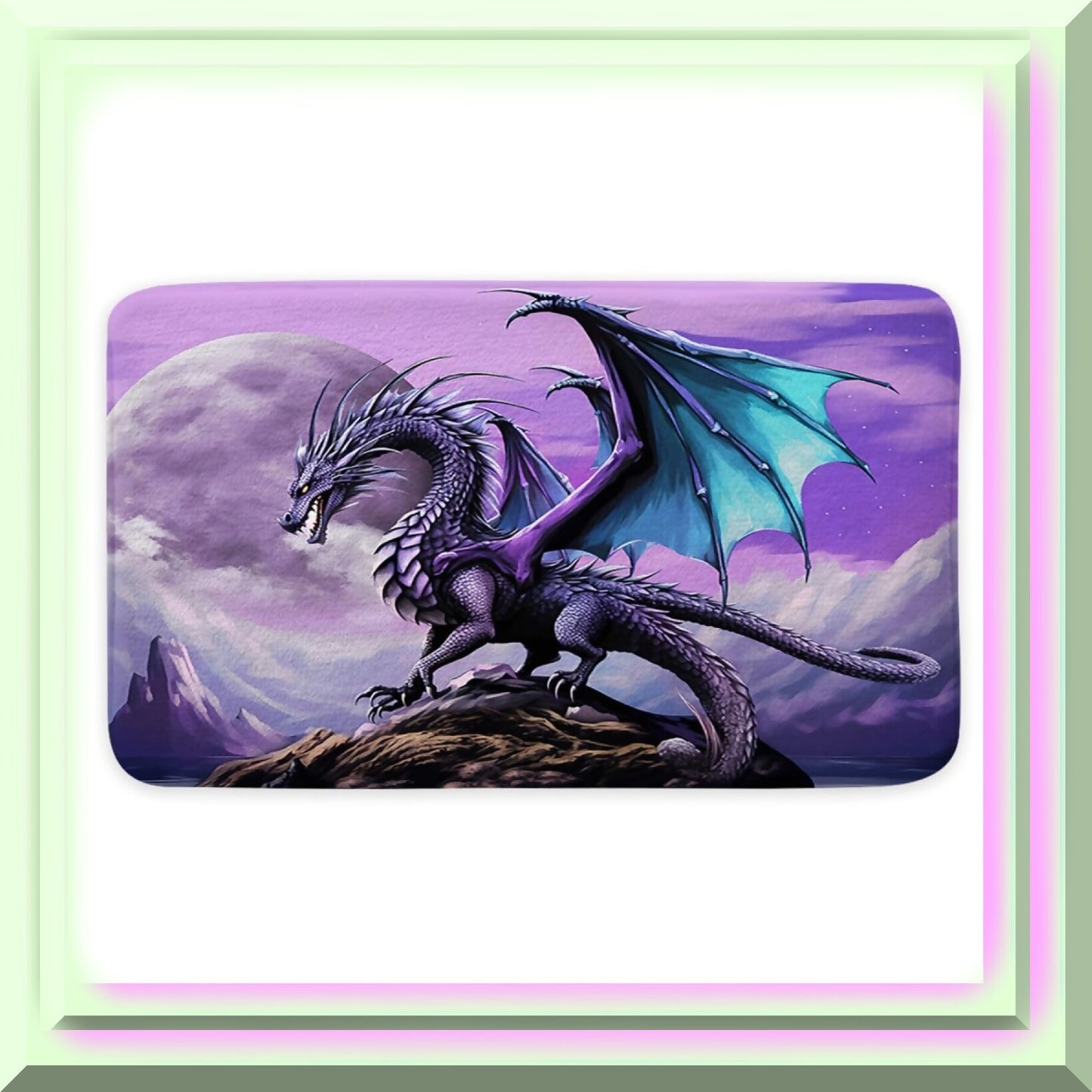 Purple Dragon Bath Rug 17x29in
