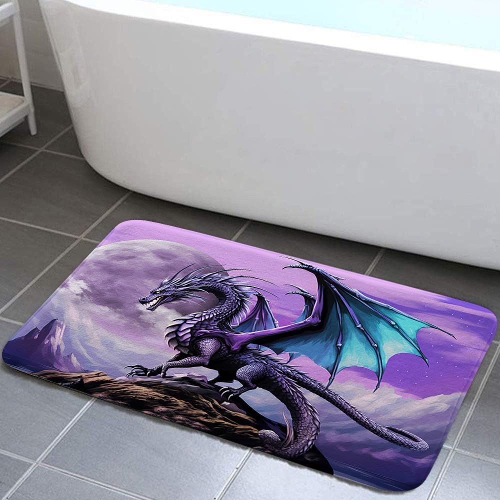 Purple Dragon Bath Rug 17x29in