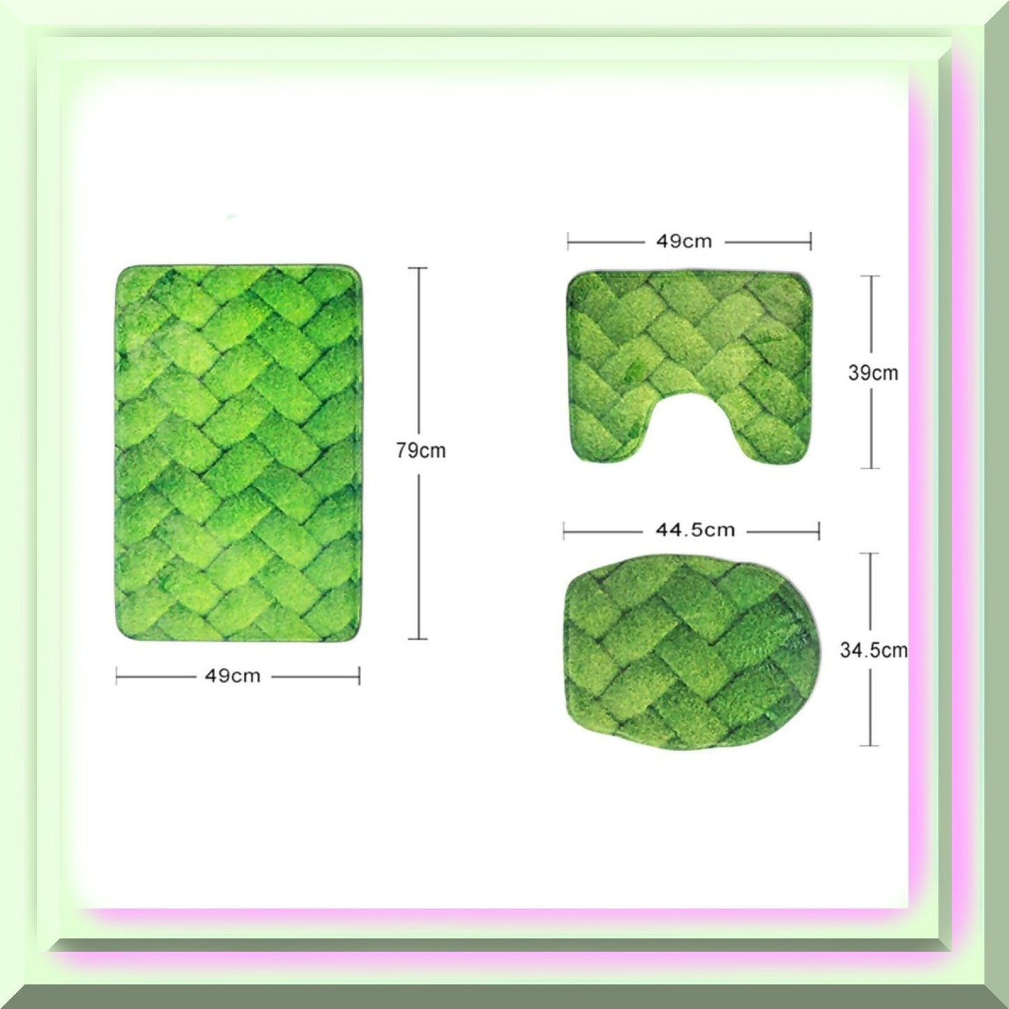 Merry Bathroom Mat Set 3 Piece Gold