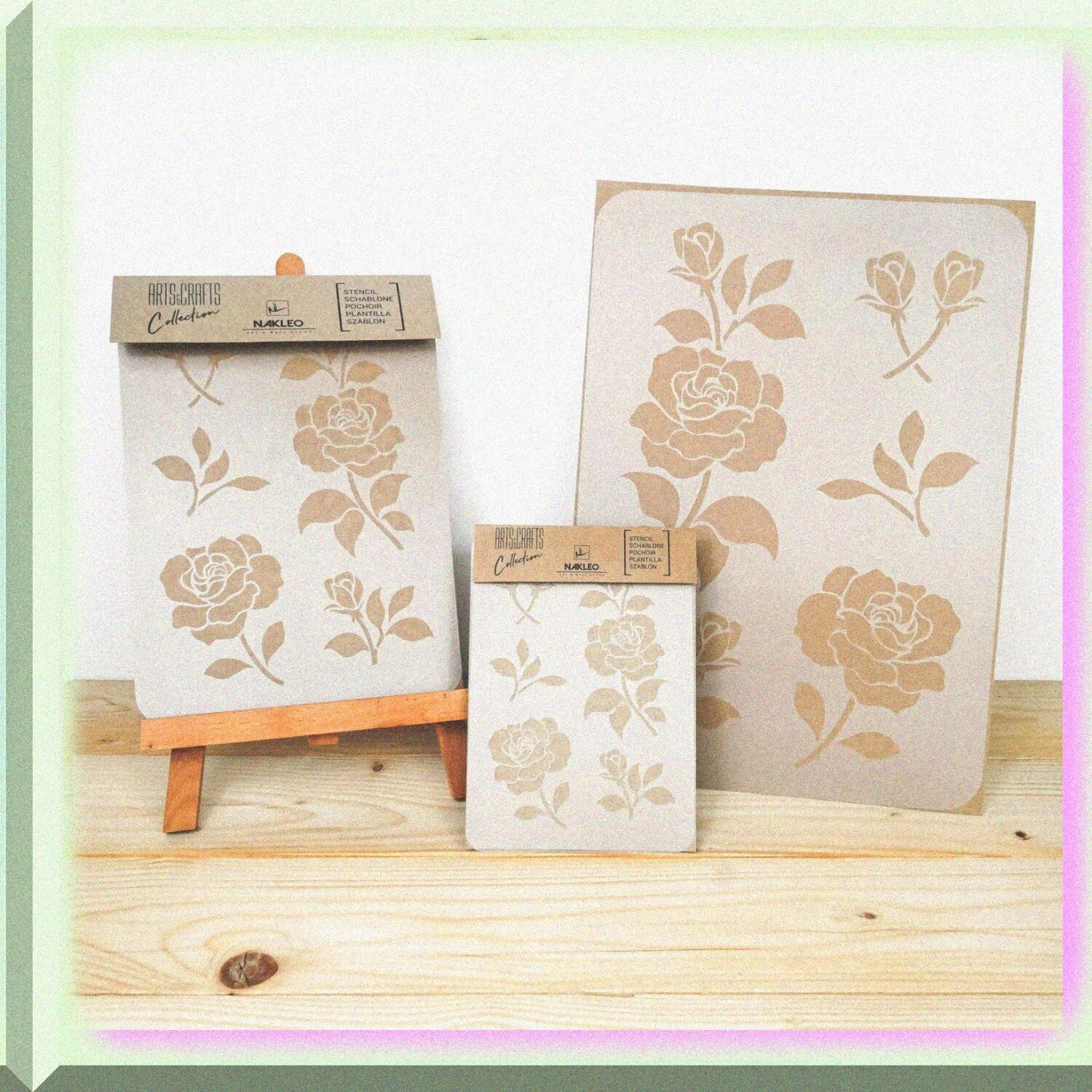 Reusable Plastic Rose Flower Bloom Pattern Template 30x42cm