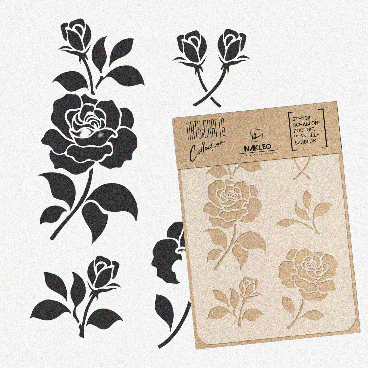 Reusable Plastic Rose Flower Bloom Pattern Template 30x42cm