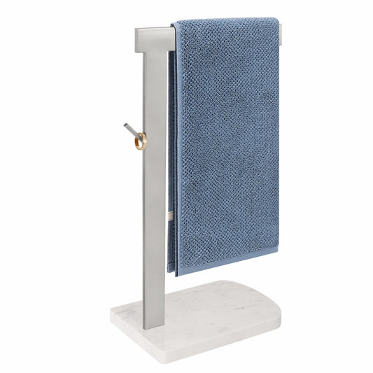 Hand Towel Stand with Marble Base, Stainless Steel