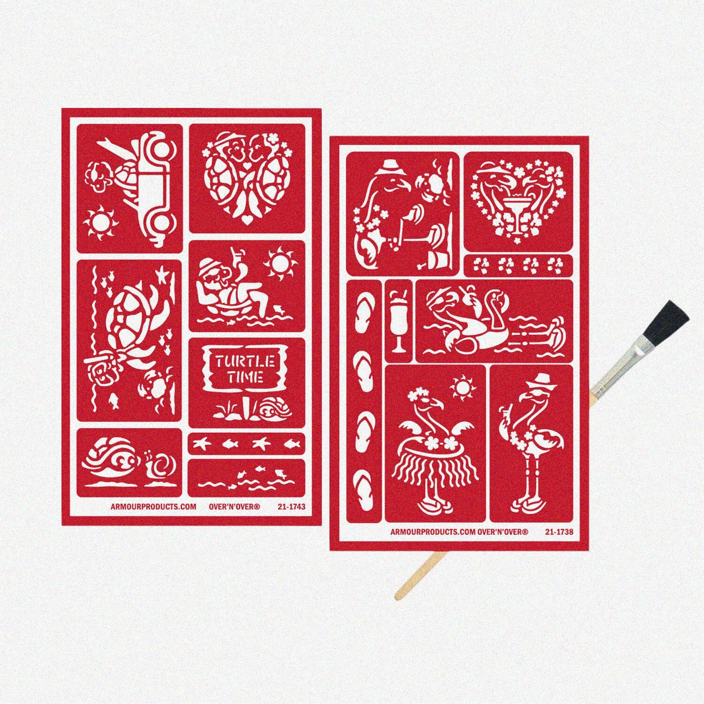 Hawaiian Paradise Etching Kit with Flamingo & Turtle Templates