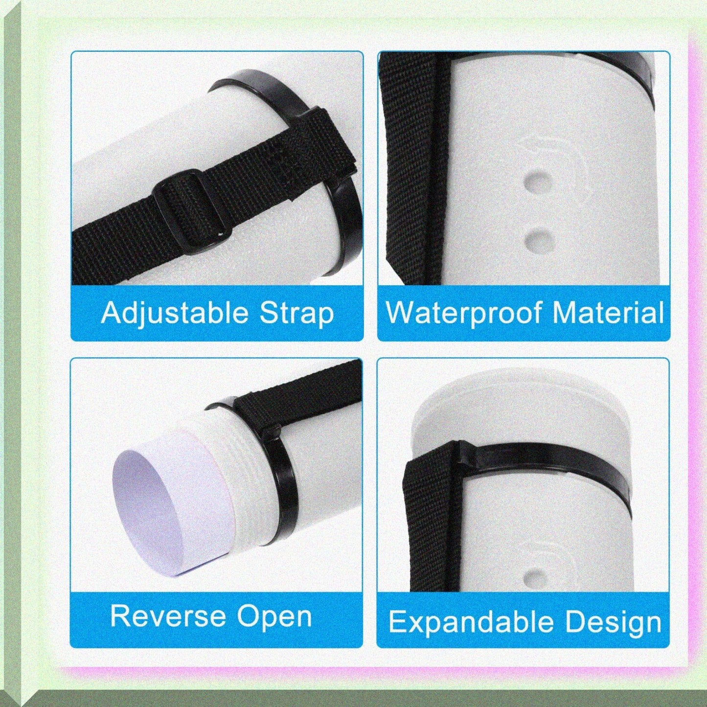 Extendable Poster Tubes with Strap, 2pcs, 24.8" to 42.5"