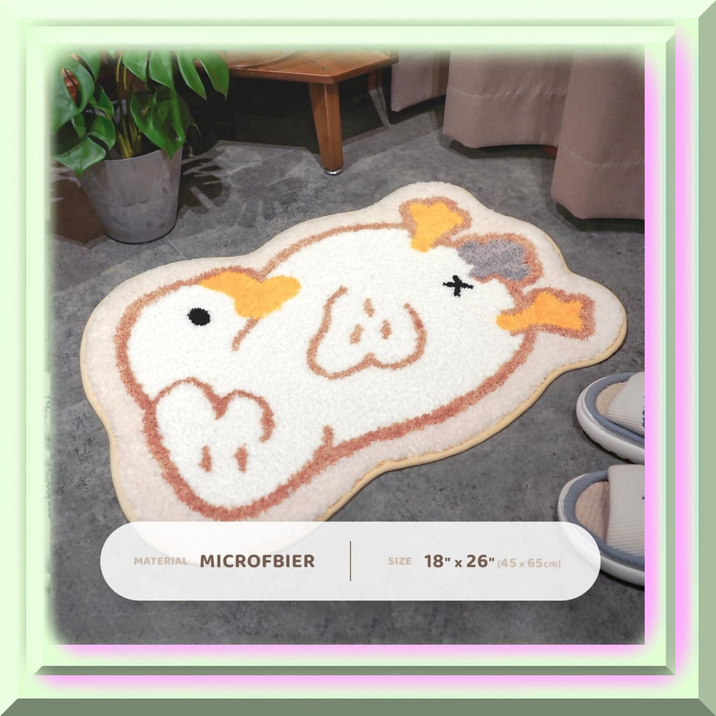 Microfiber Absorbent Bathroom Rug 18" x 25"